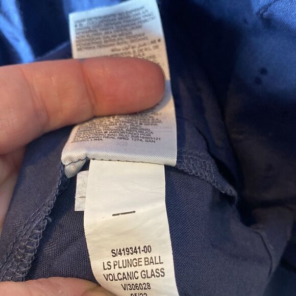 Old navy puff sleeve clip dot mini swing dress xs new blue long sleeve - Picture 7 of 9